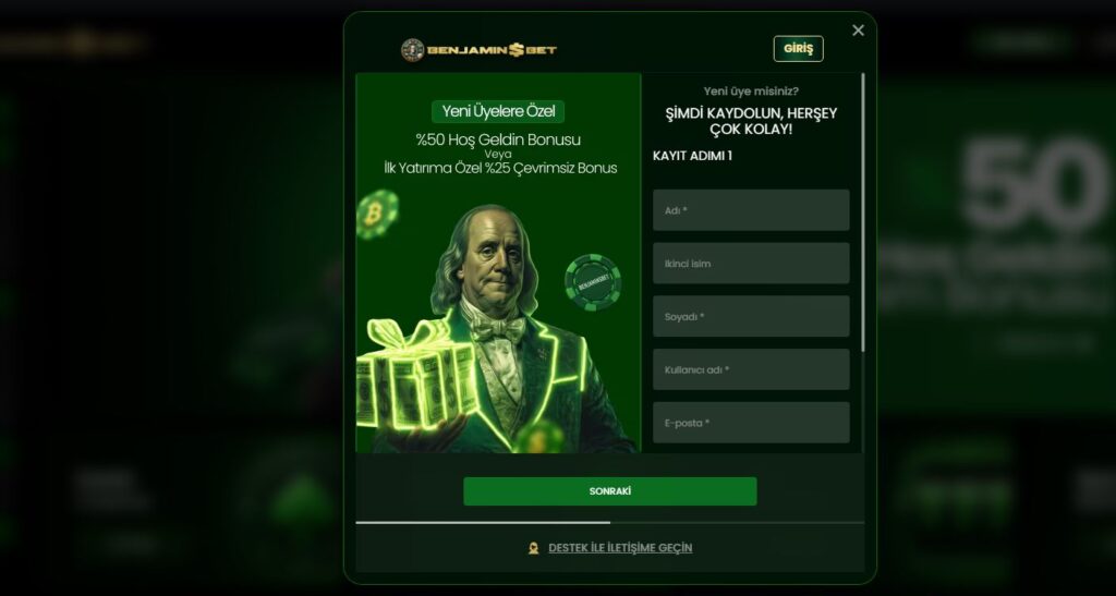 benjaminsbet üyelik